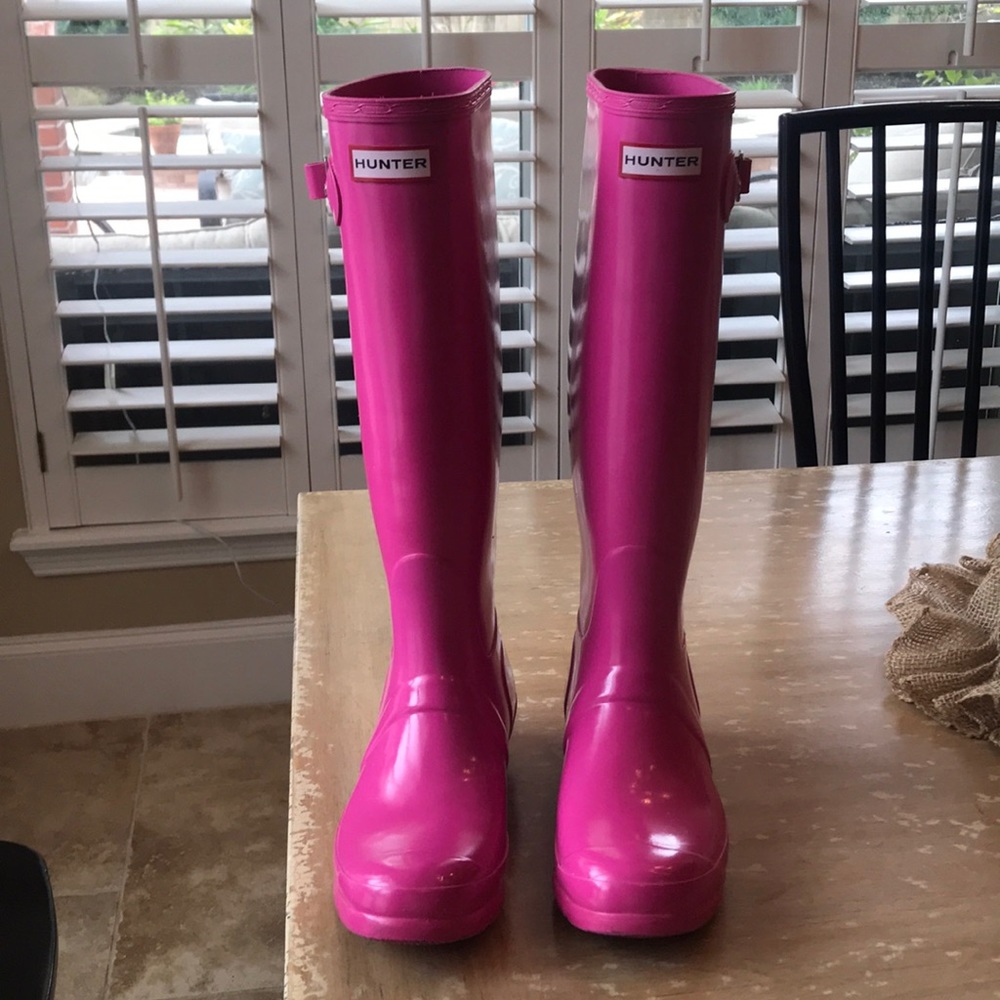 pink hunter rain boots